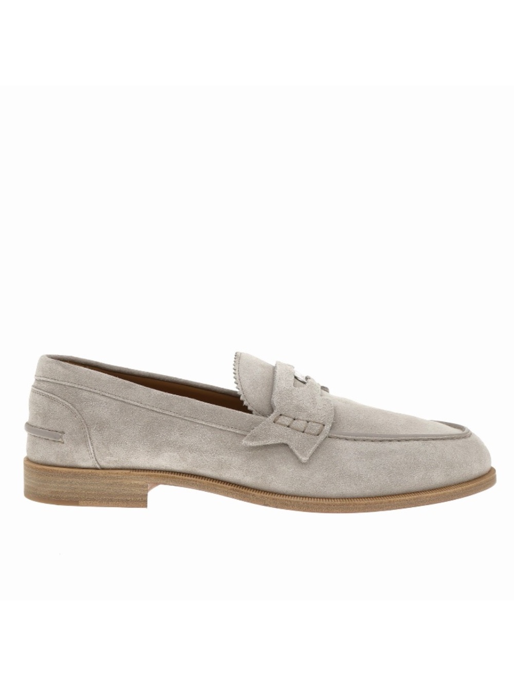 Christian Louboutin Penny Loafer Grey Suede Leather Size 12 US New - Picture 2 of 7